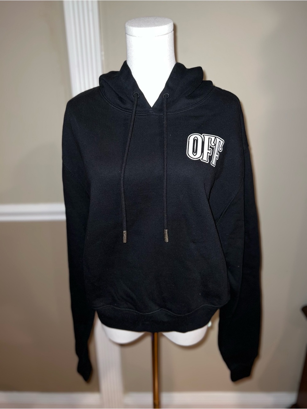 Virgil Abloh Off-White Black Hoodie Sweater with White OFF Chest Logo